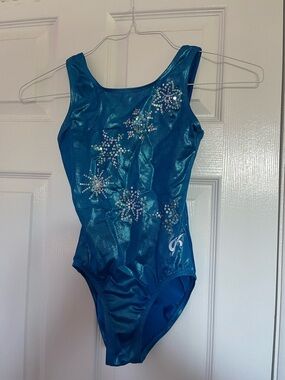 GK Electric Blue Gymnastics Leotard with Shimmer Finish